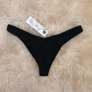NWOT Billabong Black High Cut Thong Bikini Bottom